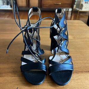 Classic Black Strappy Heels